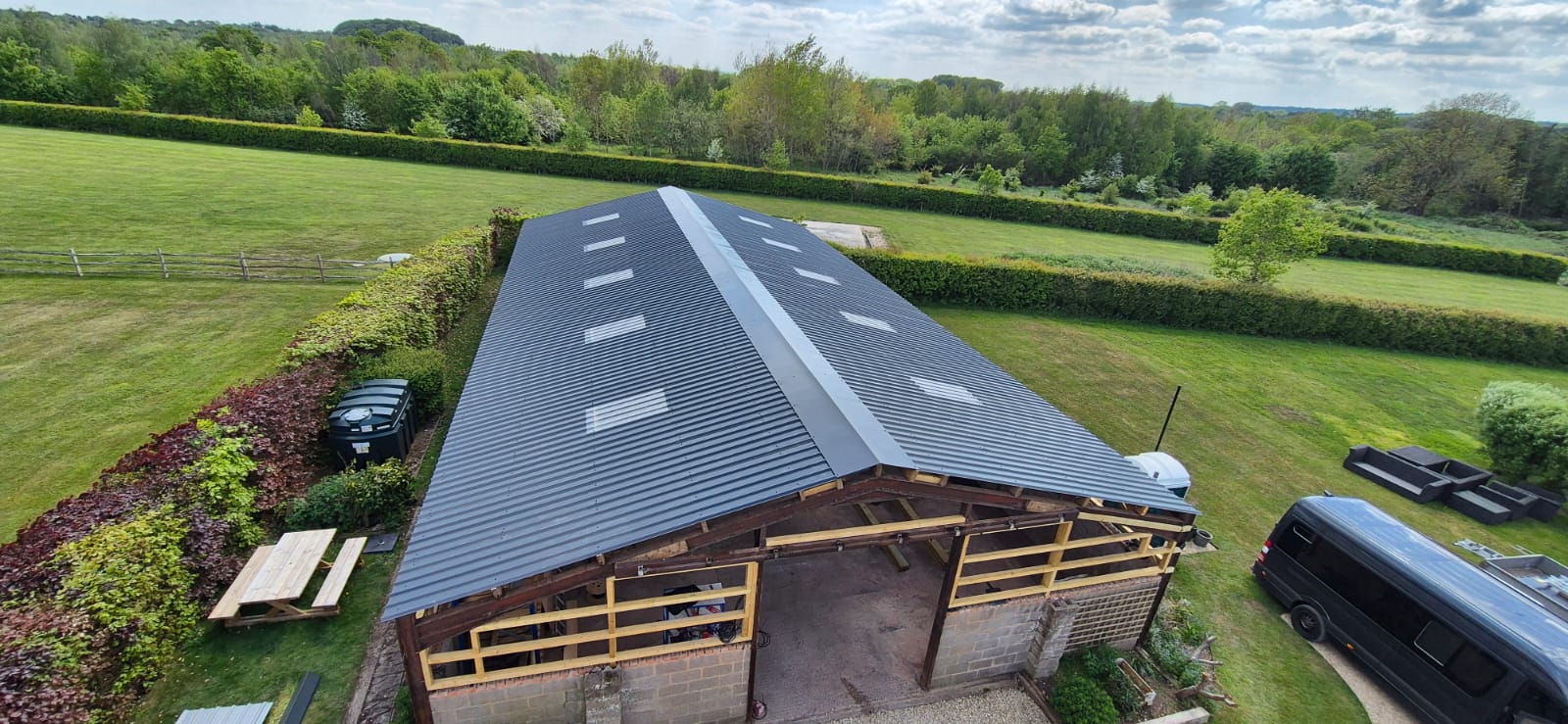 Barn roof reinstated following asbestos removal